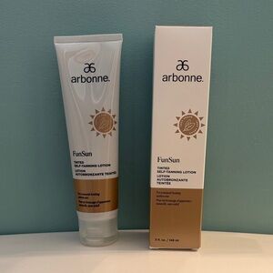 Arbonne FunSun Tinted Lotion - White and Gold